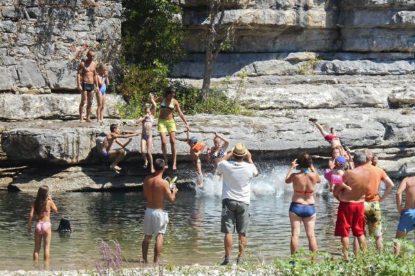 Bathing in the river